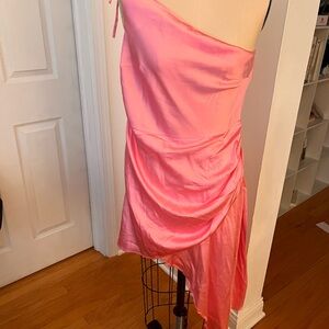 Asymmetrical Pink Silk Dress